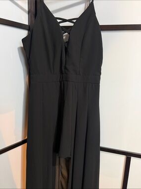 She + Sky Black Jumpsuit with Crisscross Straps